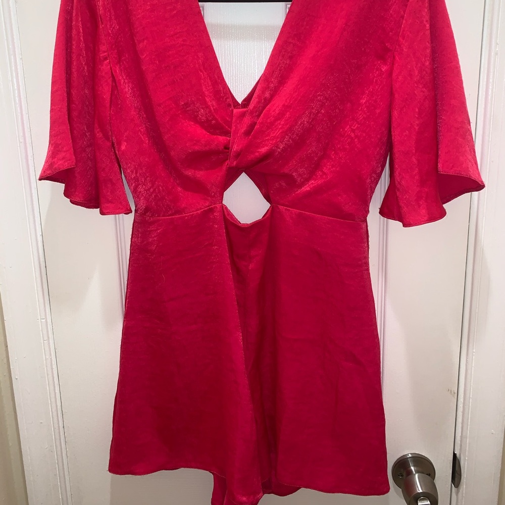 Topshop Cut-Out Fuschia Romper